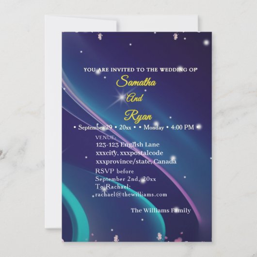 Flache florale Hochzeitseinladung (Vorderseite)