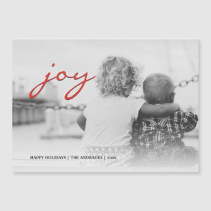 Flache Foto-Weihnachtsfreude scherzt Magnetkarte