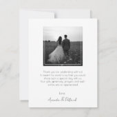 Flache Fotohochzeit Dankeskarte (Rückseite)