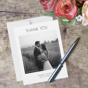 Flache Fotohochzeit  Dankeskarte