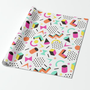 Flache geometrische Squiggly mutige Geschenkpapier
