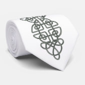 Flache graue keltische Knoten-Streifen-Krawatte Krawatte (Gerollt)