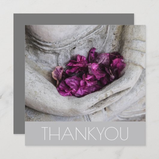 FLACHE GRUSSKARTE: Dankeschön: BUDDHA Dankeskarte (Vorne/Hinten)