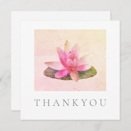FLACHE GRUSSKARTE: Dankeschön: PINK LOTUS Dankeskarte
