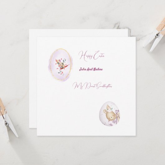 Flache Grußkarte Karte (Vorderseite/Rückseite Beispiel)