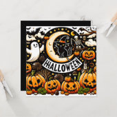 Flache Halloween-Grußkarte Karte (Vorderseite/Rückseite Beispiel)
