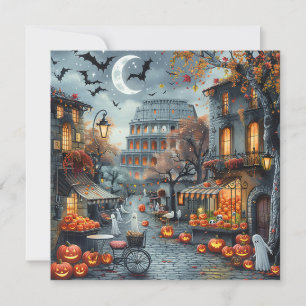 Flache Halloween-Karte Feiertagskarte
