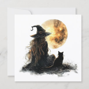 Flache Halloween-Karte Feiertagskarte