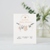 Flache Karte BABY SHOWER (Stehend Vorderseite)