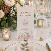 Flache Karte Elegante Florale Hochzeits-Programm-E