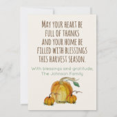 Flache Karte (Herunterladbar): Kürbisernte-Segen (Rückseite)