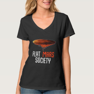 Flache Mars Gesellschaft Funny Ironic Art Zitat De T-Shirt