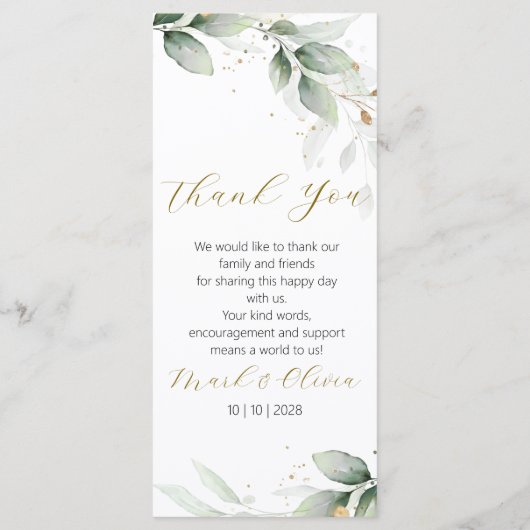 Flache Menükarte (Rückseite)