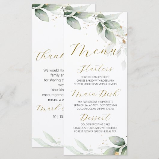 Flache Menükarte (Vorne/Hinten)