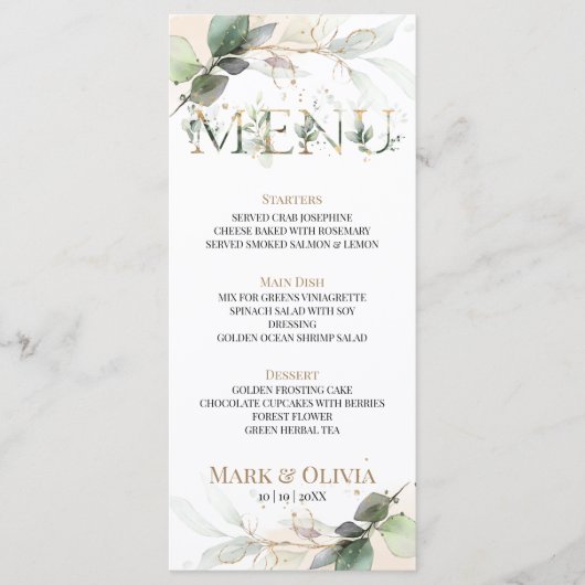 Flache Menükarte (Vorderseite)