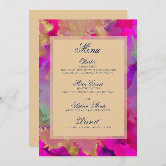 Flache Menükarte (Vorne/Hinten)