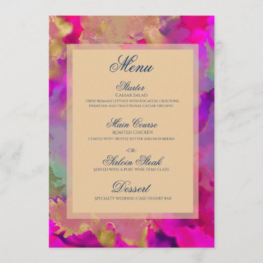 Flache Menükarte (Vorderseite)