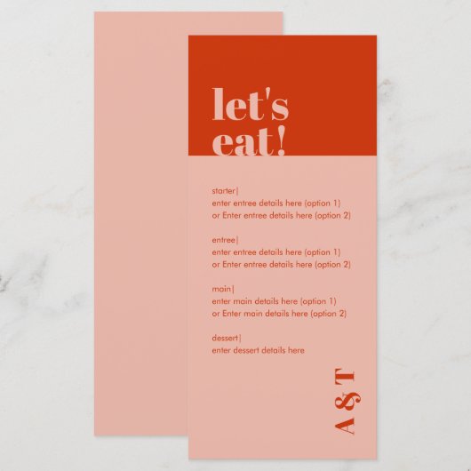 Flache Menükarte (Vorne/Hinten)