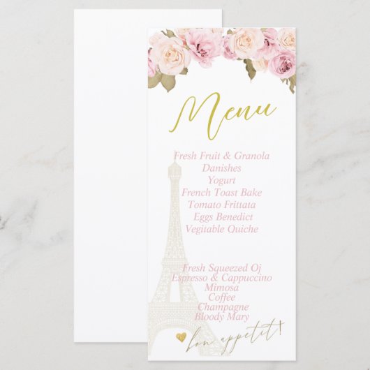 Flache Menükarte (Vorne/Hinten)