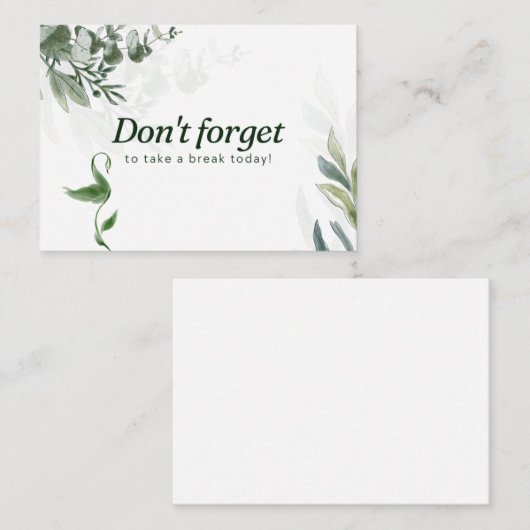 Flache Mitteilungskarte (Vorne/Hinten)