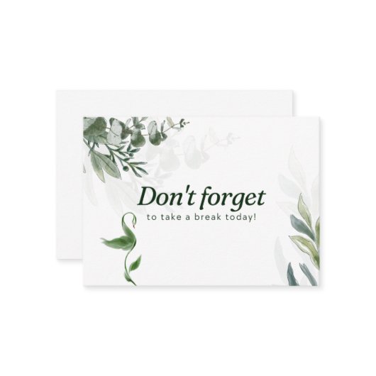 Flache Mitteilungskarte (Vorderseite/Rückseite Beispiel)