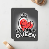 Flache Notizkarte: Meine einzige Königin (grau) Mitteilungskarte (Vorderseite/Rückseite Beispiel)