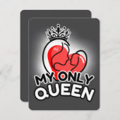 Flache Notizkarte: Meine einzige Königin (grau) Mitteilungskarte (Vorne/Hinten)