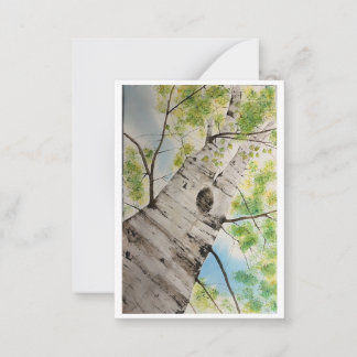Flache Notizkarte mit originalem Aquarell Mitteilungskarte