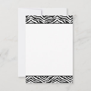Flache Notizkarte - Zebradruck