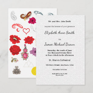 Flache Rettungsdatumkarten Florale Hochzeitseinlad Save The Date