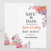 Flache Save The Date Karte (Vorne/Hinten)
