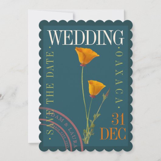 Flache Save The Date Karte (Vorderseite)