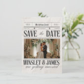 Flache Save The Date Karte (Stehend Vorderseite)