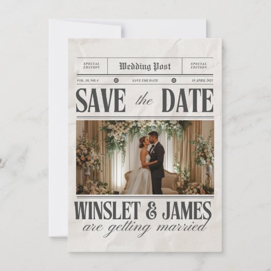 Flache Save The Date Karte (Vorderseite)