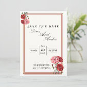 Flache Save The Date Karte (Stehend Vorderseite)