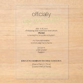 Flache Save-The-Date-Karte Acryleinladungen (Vorderseite)