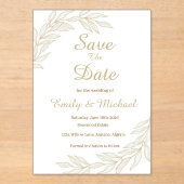 Flache Save The Date Karte Acryleinladungen (Vorderseite)