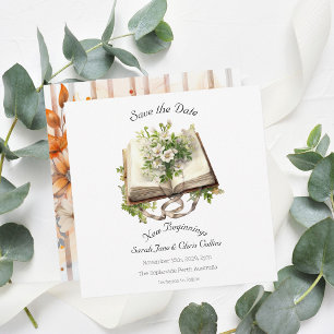 Flache Save The Date Karte Neue Anfänge