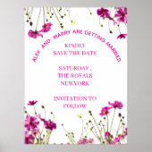 Flache Save The Date Karte Poster (Vorne)