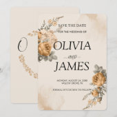 Flache Save-the-Date-Karte Save The Date (Vorne/Hinten)