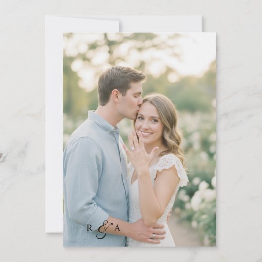 Flache Save-The-Date-Karte Save The Date (Rückseite)