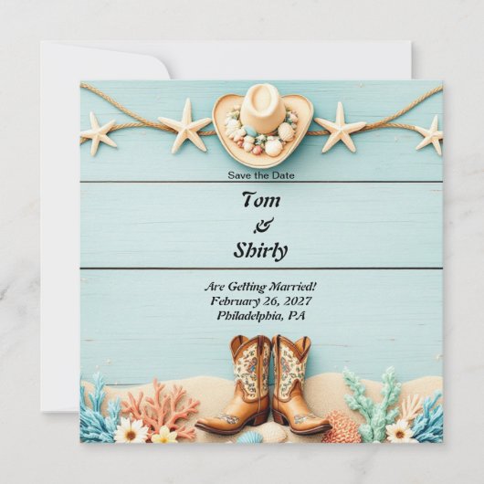 Flache Save-The-Date-Karte Save The Date (Vorderseite)