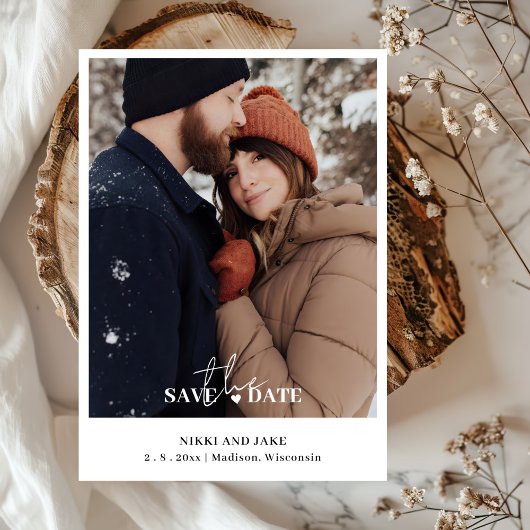 Flache Save-The-Date-Karte Save The Date
