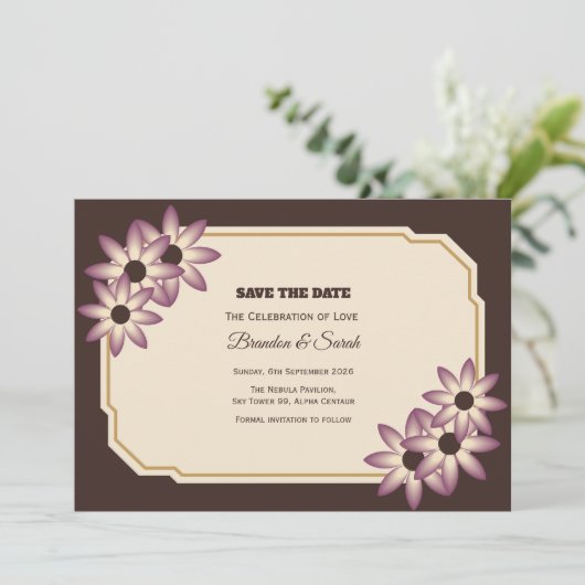 Flache Save-The-Date-Karte Save The Date (Stehend Vorderseite)