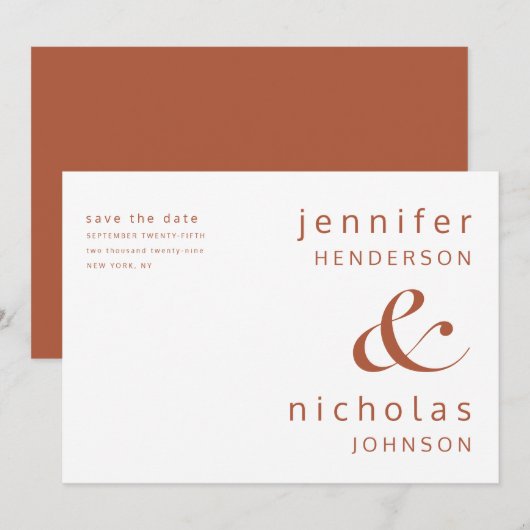 Flache Save-The-Date-Karte Save The Date (Vorne/Hinten)