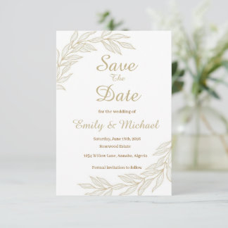 Flache Save-The-Date-Karte Save The Date