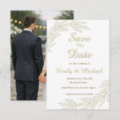 Flache Save-The-Date-Karte Save The Date (Vorne/Hinten)