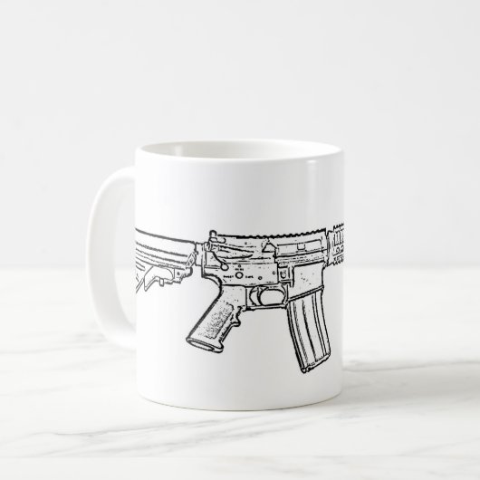 Flache Spitze AR15 mit Viererkabel-Schiene Kaffeetasse (Vorderseite Links)