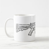 Flache Spitze AR15 mit Viererkabel-Schiene Kaffeetasse (Links)