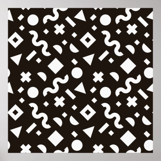 Flache Textur der geometrischen farbigen Formen. M Poster (Vorne)